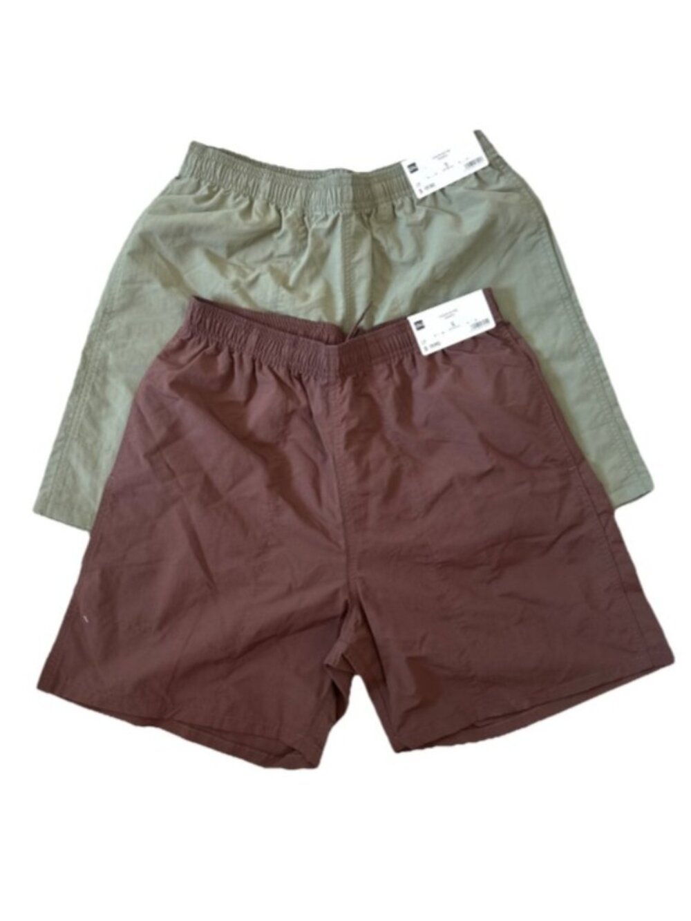 2 GU Color Active Shorts Size S - Uniqlo Sister Brand Quick Dry 1 Green 1 Brown
